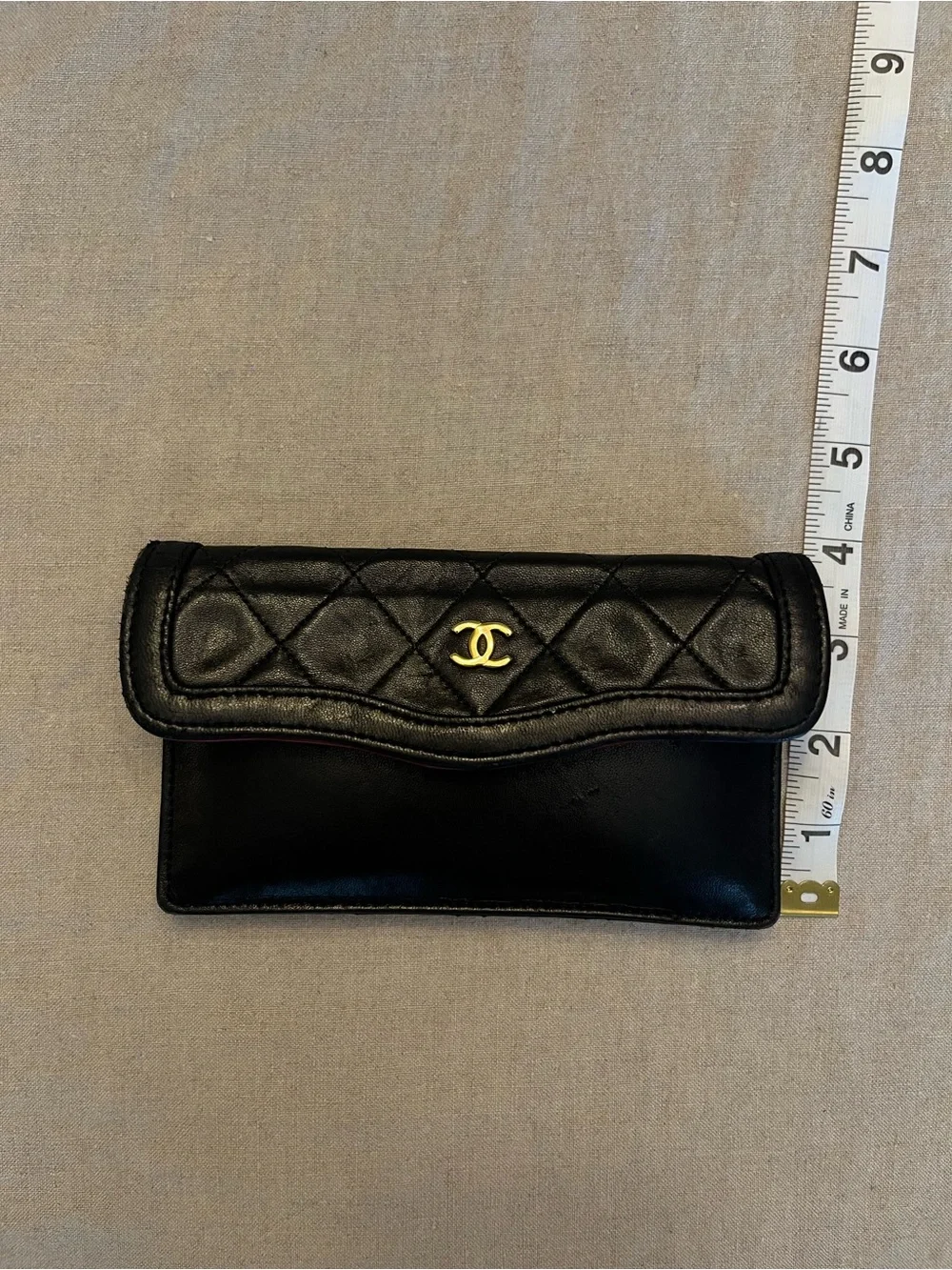 Vintage CHANEL Black Lambskin Clutch/Pouch